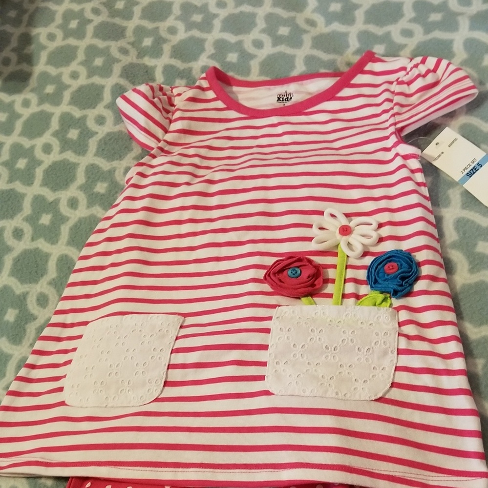 NWT 5T Kids Headquarters girls spring leggings set